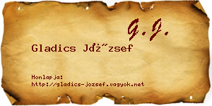 Gladics József névjegykártya